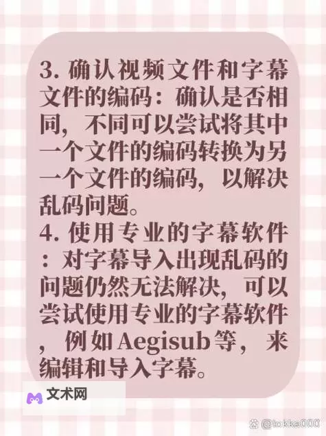 解决方案：中文字幕导入是乱码的原因与解决方法图1