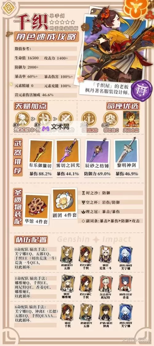 《原神》千岩系列武器队伍搭配建议图1