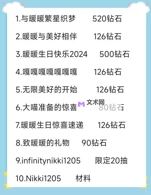 《无限暖暖》兑换码合集 无限暖暖兑换码分享图1