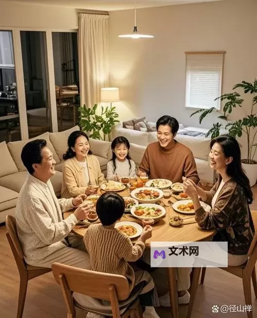 坐着吃饭还连在一起:家庭用餐的温馨时光图2