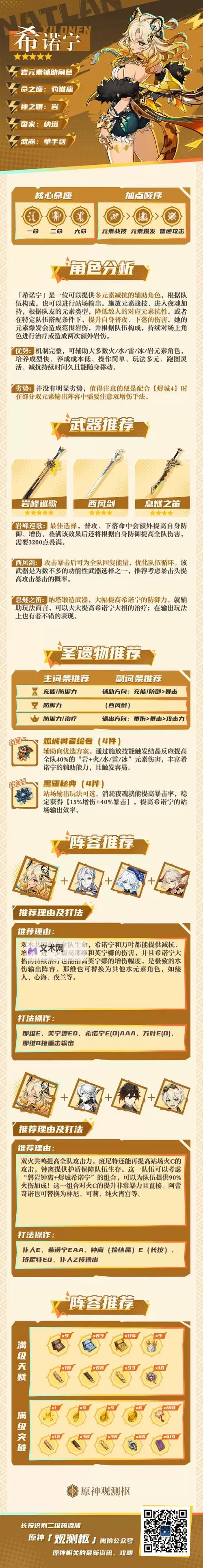 原神希诺宁配队、武器、圣遗物、命座推荐 5.1希诺宁保姆级养成攻略图2