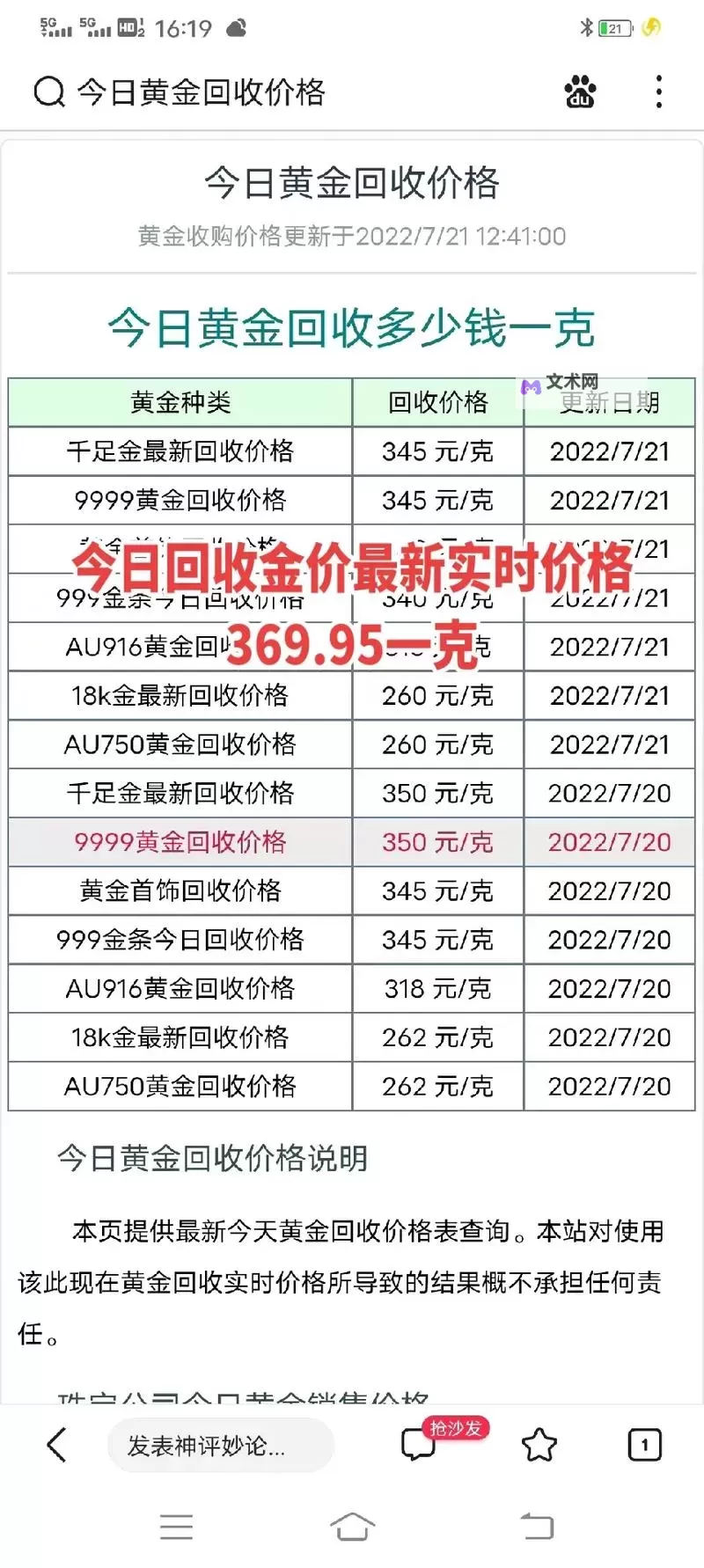杜尔伯特今日金价查询表最新：实时行情一览图1