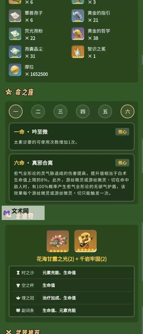 《原神》3.6白术天赋机制分析与队伍搭配攻略 白术武器、圣遗物选择推荐图1